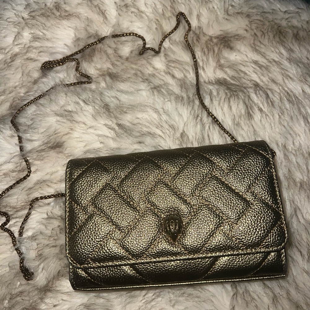 Kurt Geiger Bronze Elegant Metallic Chain Shoulder Bag